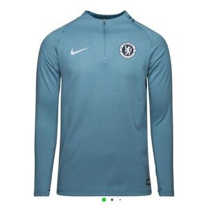 Chelsea Football Club Nike Dry Fit Training 1/4 Zip Celestial Teal Size Large